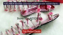 YUE JABON Summer Luxurious gladiator sandals women Flat Snake ... -- Hot Deal 2026 | Limited Offer!