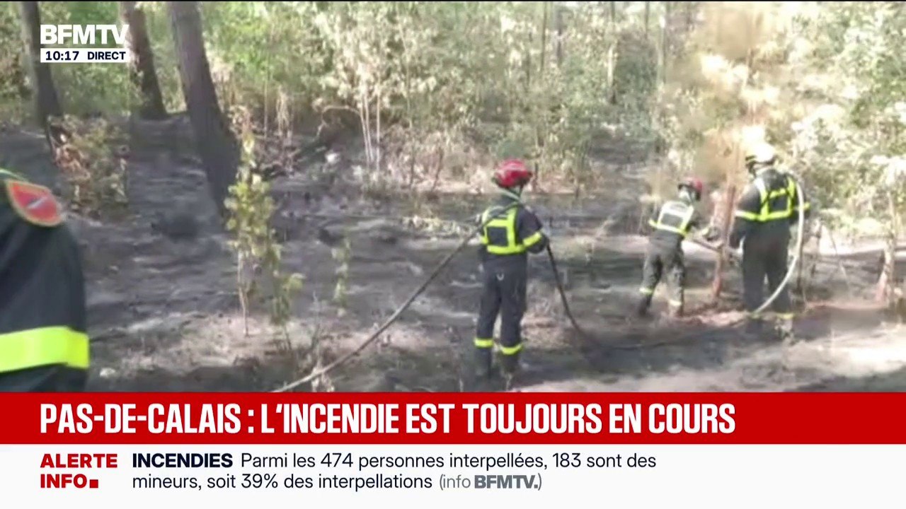 Pas-de-Calais: l'incendie est toujours en cours...