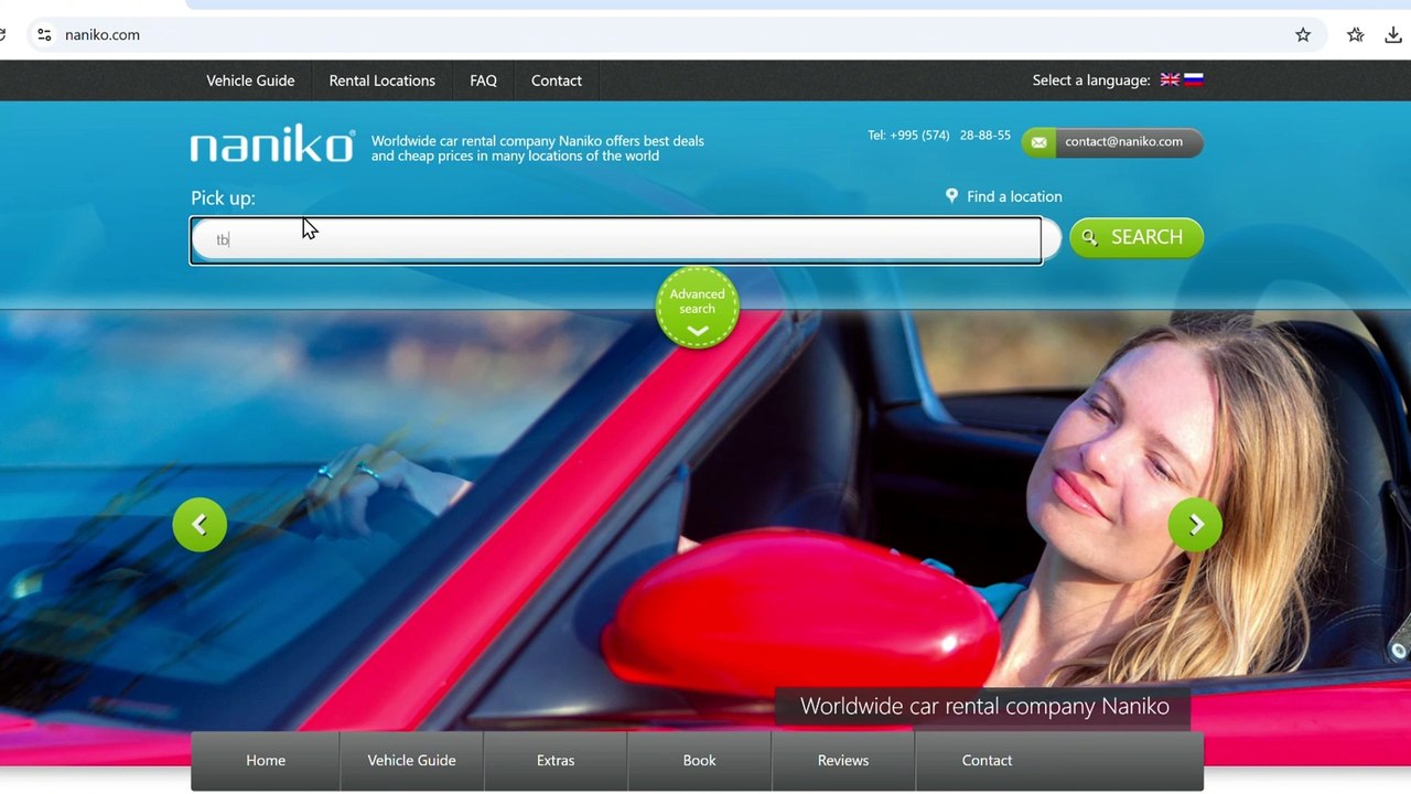 How to rent a car on Naniko.com