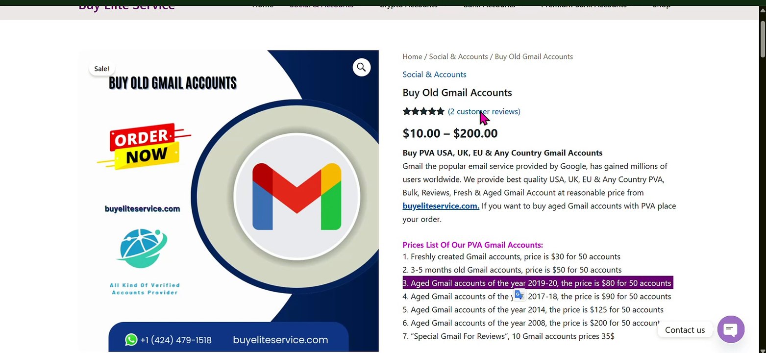 48 Top Sites to Buy old Gmail Accounts (Aged or New) in ...