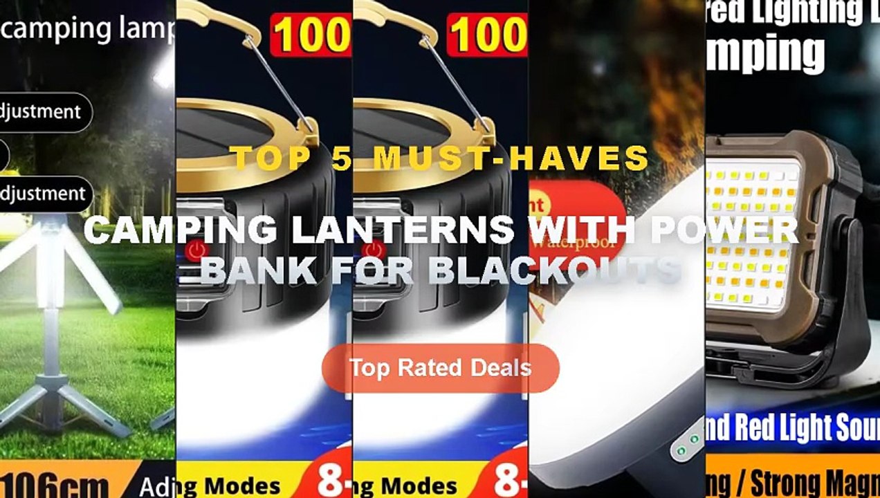 Camping Lanterns With Power Bank For Blackouts: Top 5 Best Sellers - Portable Rechargeable Lanterns With Power Bank/with...
