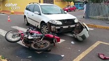 Motociclista fica ferido após batida no bairro Vila Pioneiro, em Toledo