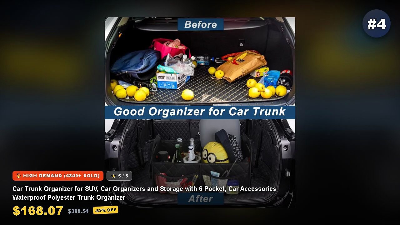 Car Trunk Organizers With Foldable Storage Boxe...