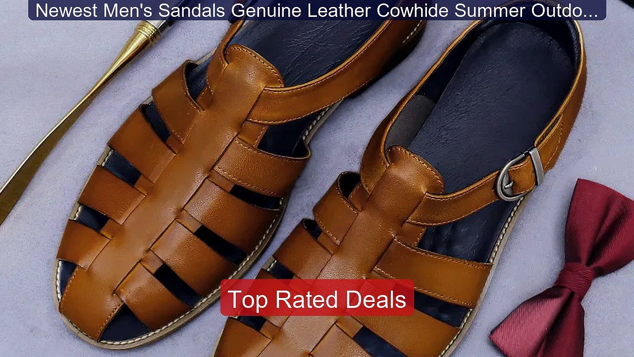 Newest Men's Sandals Genuine Leather Cowhide Summer Outdoor Fl... -- Best Buy 2026 | Great Quality!