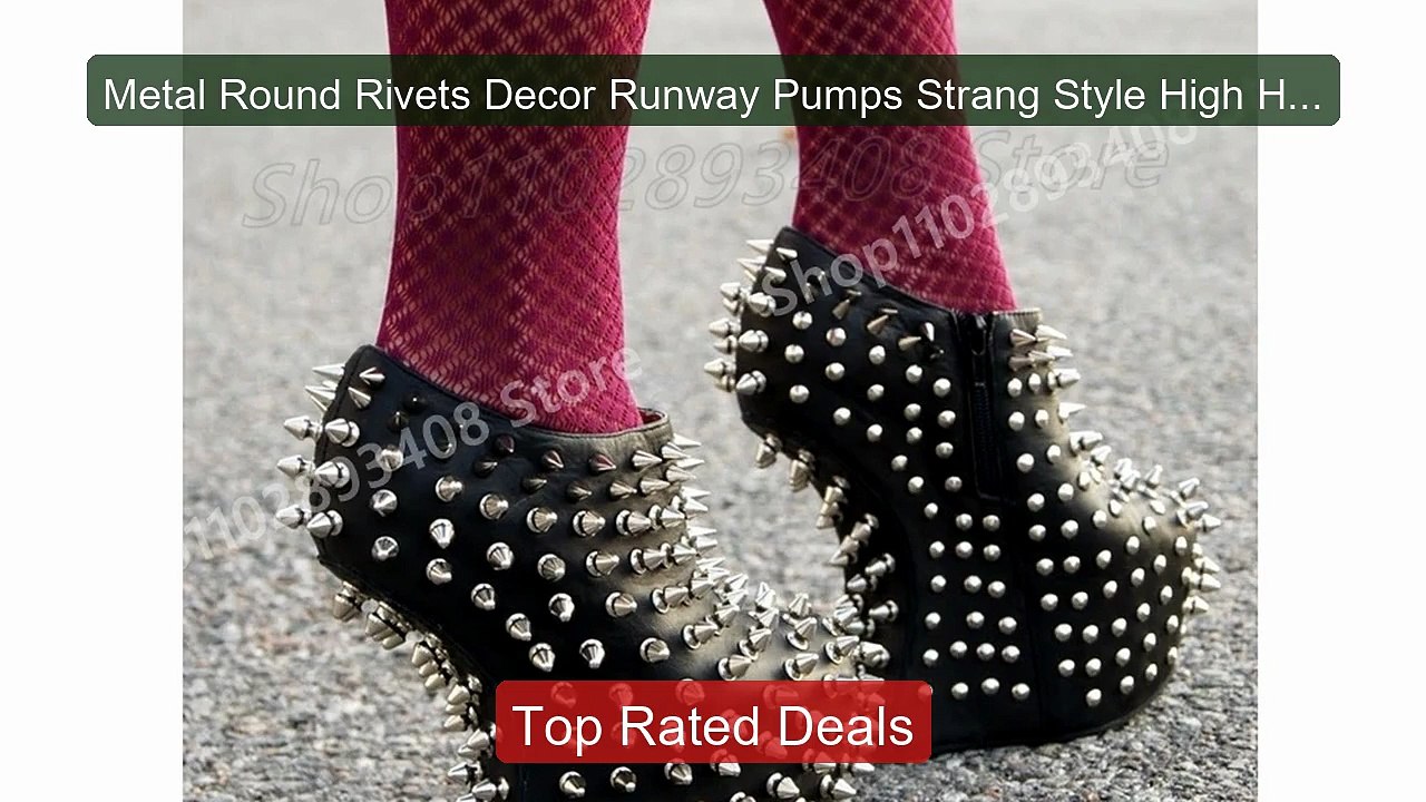 Metal Round Rivets Decor Runway Pumps Strang Style High Heel Fashio... -- Top Rated 2026 | Buy Now!