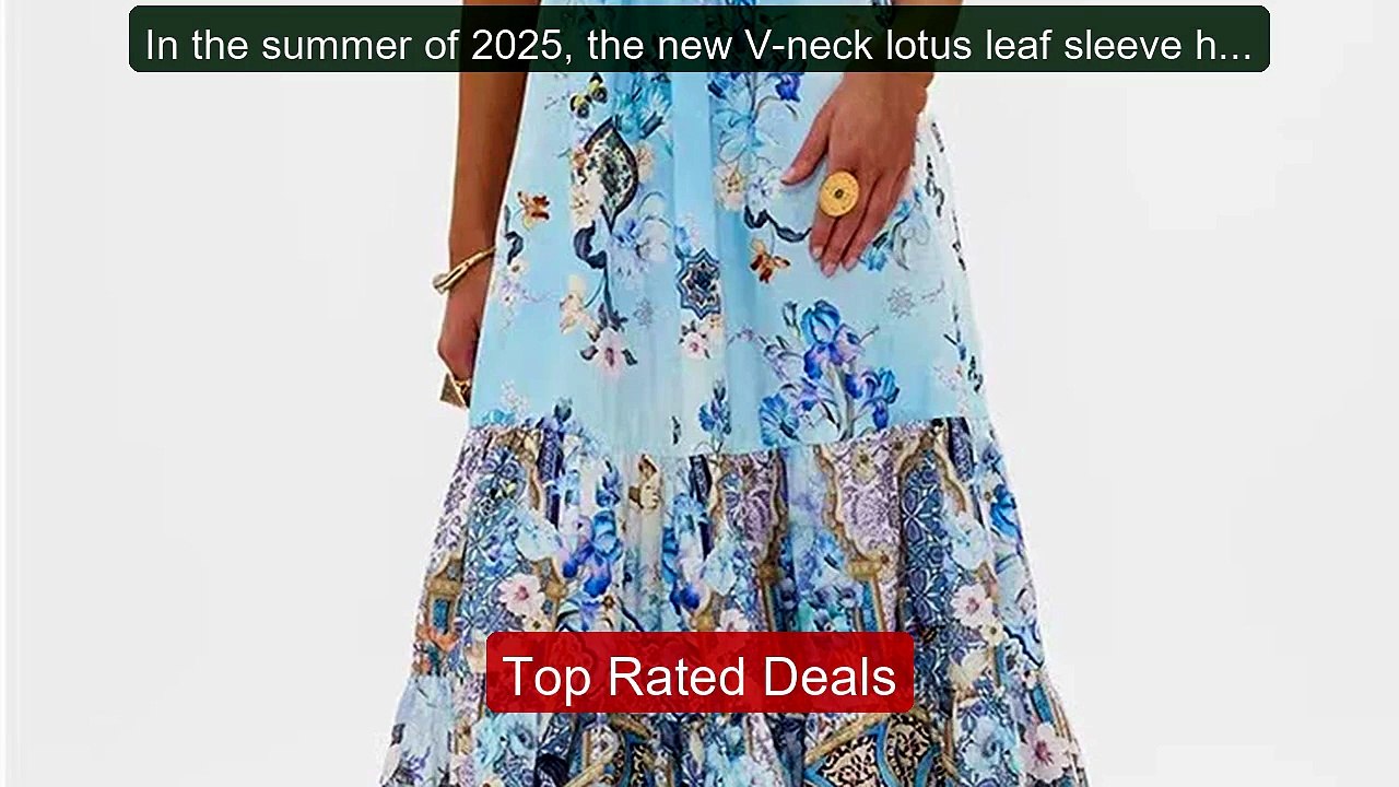 In the summer of 2025, the new V-neck lotus leaf sleeve high-q... -- Best Buy 2026 | Great Quality!