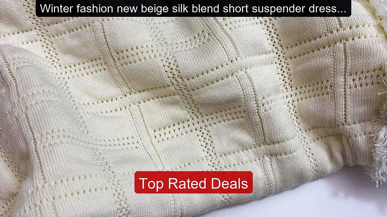 Winter fashion new beige silk blend short suspender dress elegant w... -- Top Rated 2026 | Buy Now!