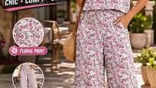 IWOLLENCE Women's Summer 2 Piece Outfit Set – Stylish Wide Leg Pants