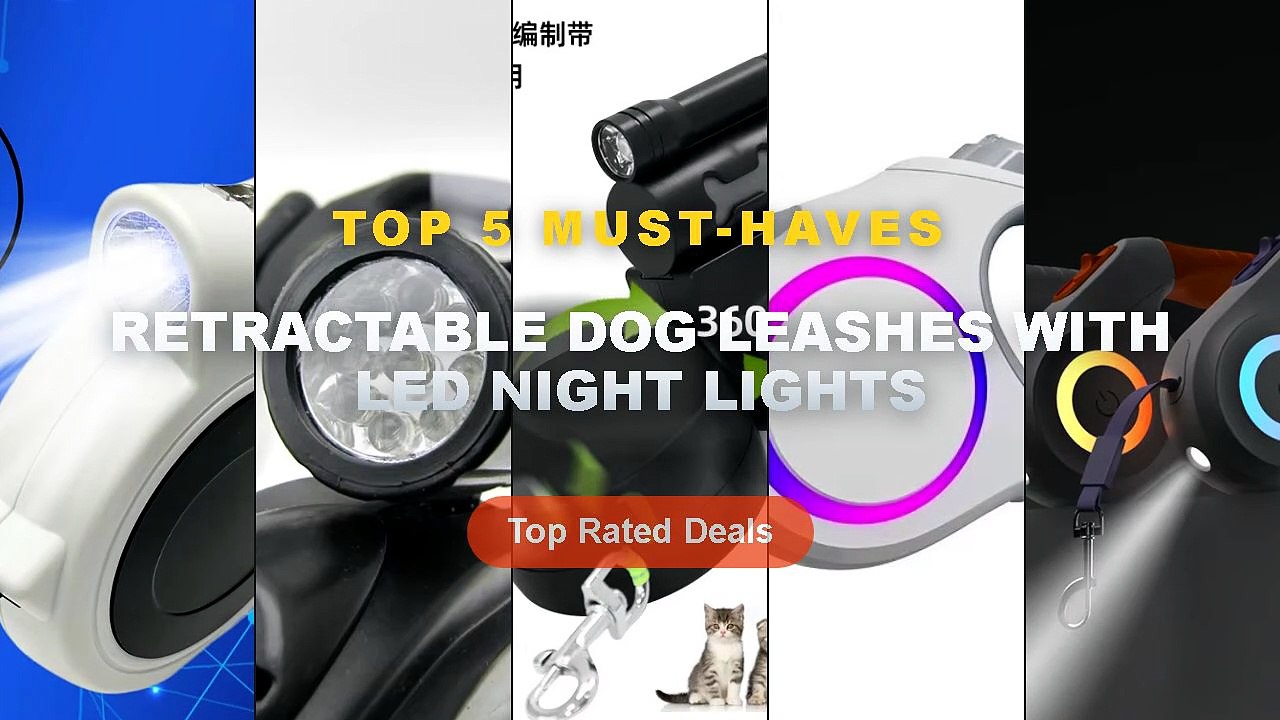 Ultimate Guide to the Best Retractable Dog Leashes With LED Night Lights - ROJECO 5M Retractable Dog Leash Automatic LED...