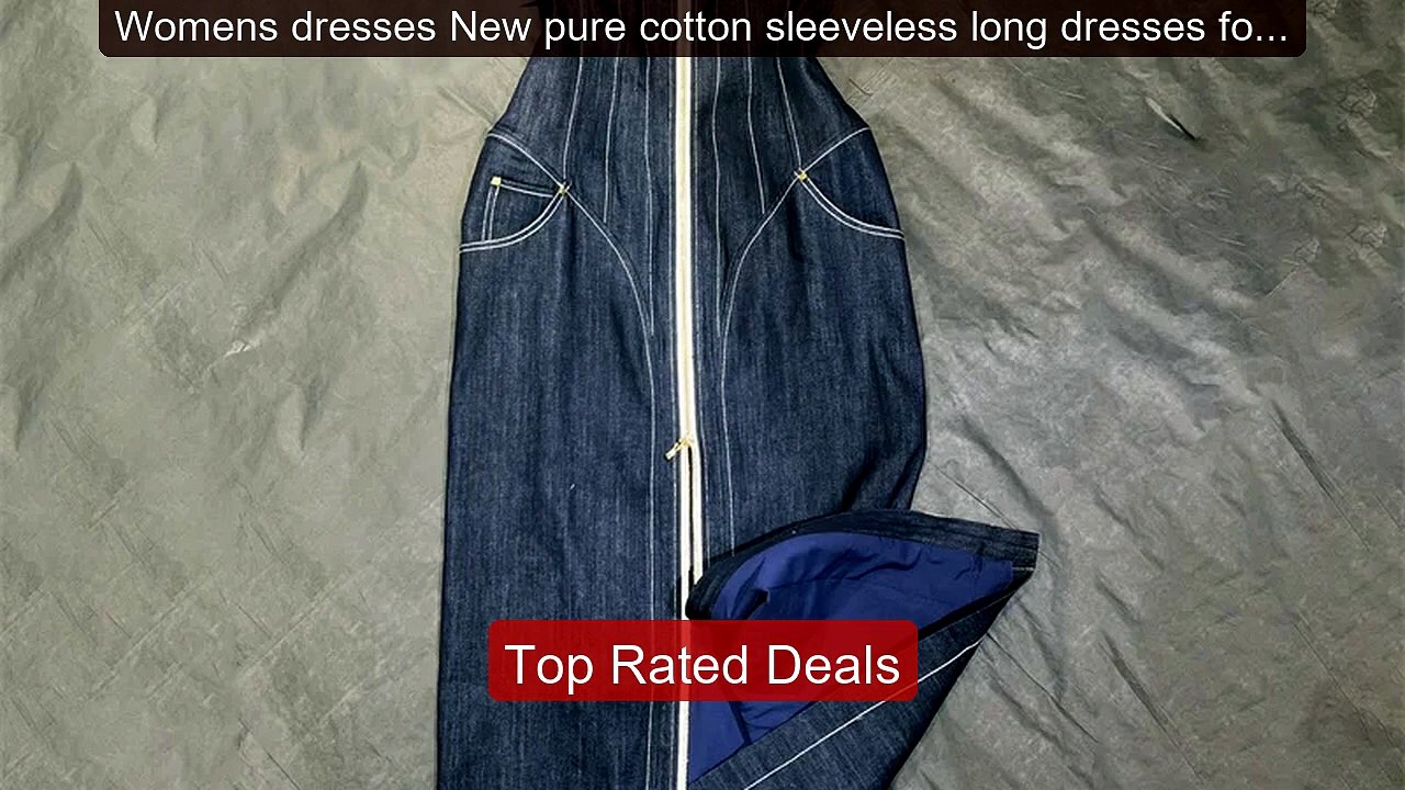 Womens dresses New pure cotton sleeveless long...