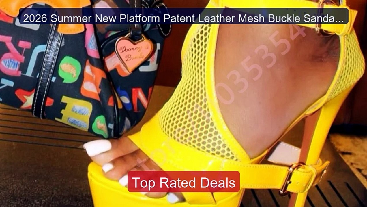 2026 Summer New Platform Patent Leather Mesh Buckle Sandals Fashio... -- Best Deal 2026 | Shop Now!