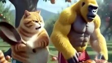 Cat Steals Gorilla's BBQ & Regrets It! 🍗🐱
