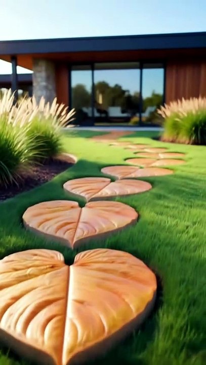 DIY Concrete Leaf Stepping Stone — Natural Leaf Impression and Amber Stain Finish