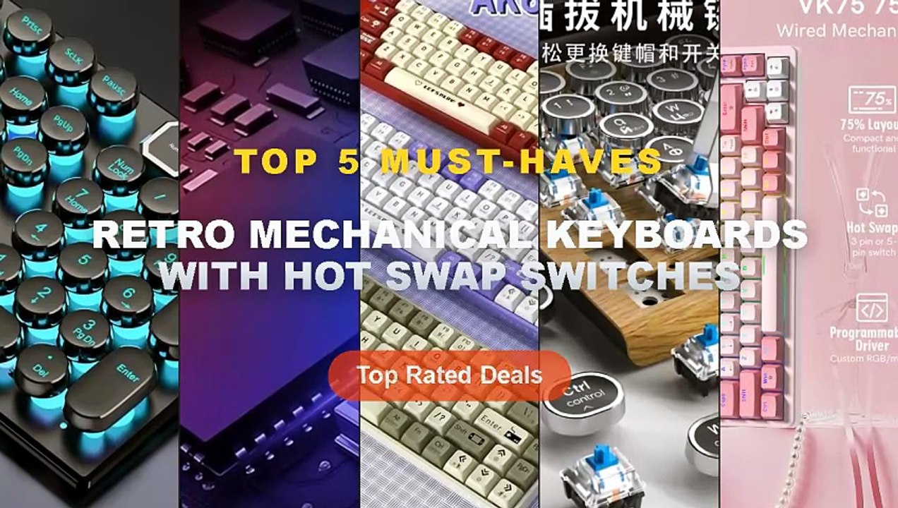 Ultimate Guide to the Best Retro Mechanical Keyboards With Hot Swap Switches - Womier VK75 Wired Mechanical Keyboard Ret...