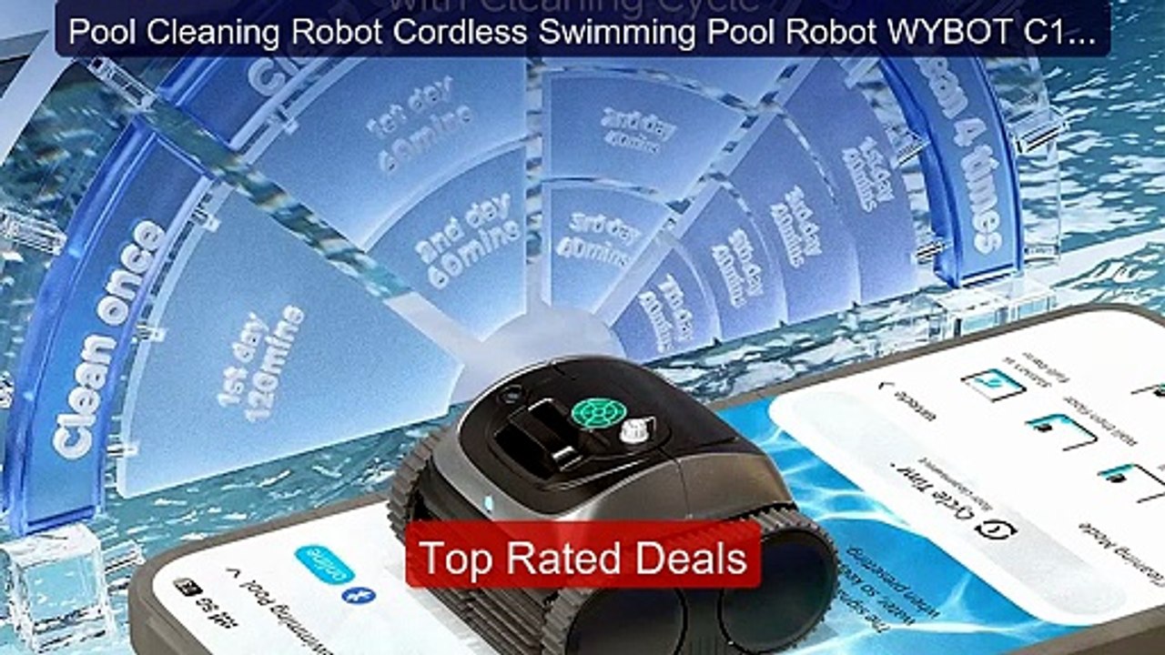 Pool Cleaning Robot Cordless Swimming Pool Robo...
