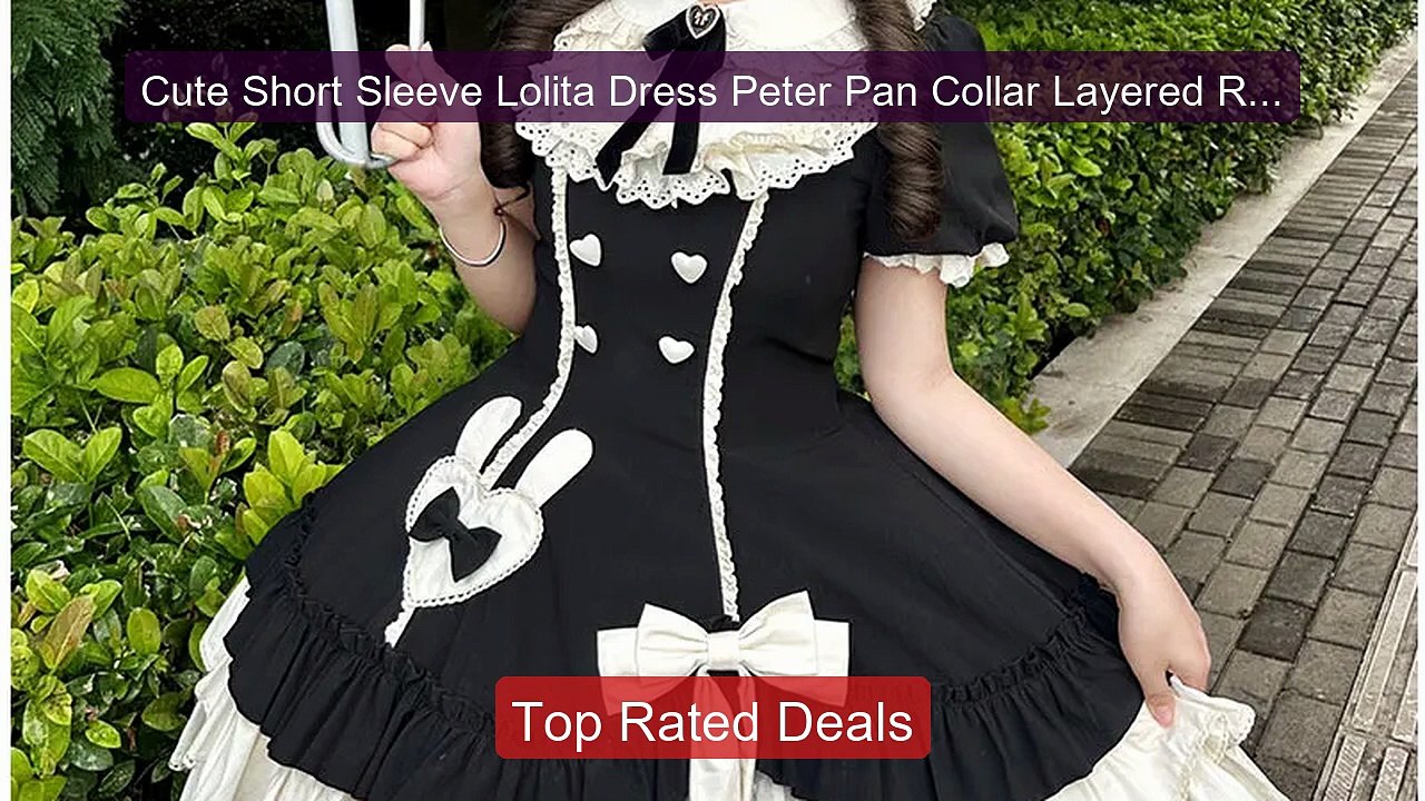 Cute Short Sleeve Lolita Dress Peter Pan Collar Layered Ruffle... -- Best Buy 2026 | Great Quality!