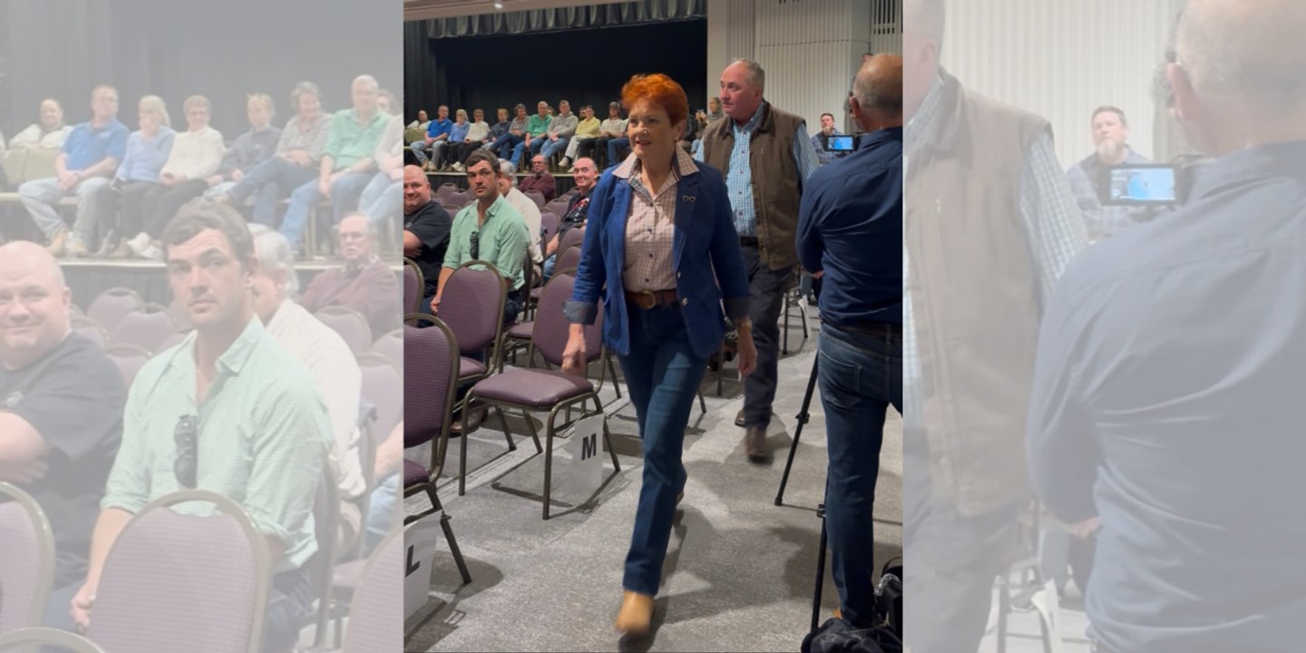 Pauline Hanson, Barnaby Joyce of One Nation spe...