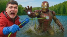 On a retrouvé Iron Man sous l'eau en faisant de la pêche à l’aimant ! Tony Stark s'est crashé !