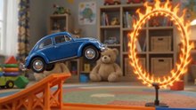 VW Super Beetle Is Speeding on Hot Wheels Track