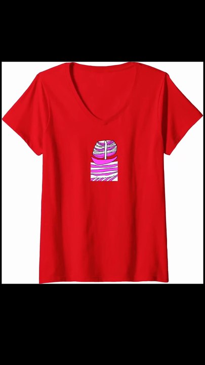 sea of pink and white V-Neck T-Shirt