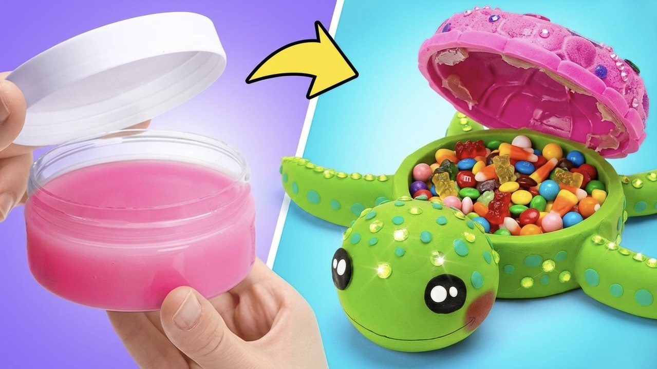 Transformez un pot de crème en adorable boîte à bonbons tortue