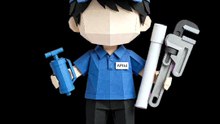 karakter teknisi paper craft style 1