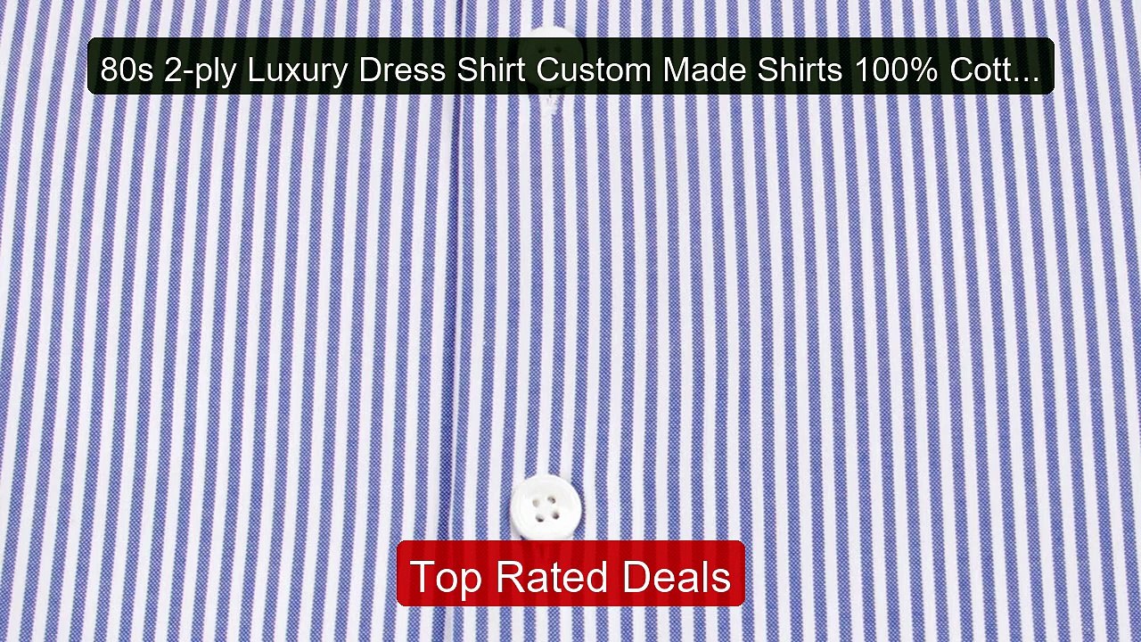 80s 2-ply Luxury Dress Shirt Custom Made Shirts...