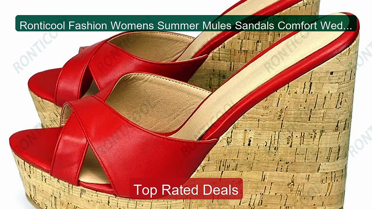 Ronticool Fashion Womens Summer Mules Sandals Comfort Wedge... -- Top Pick 2026 | Unbeatable Price!