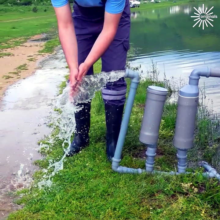 River-based water wheel pumping system!