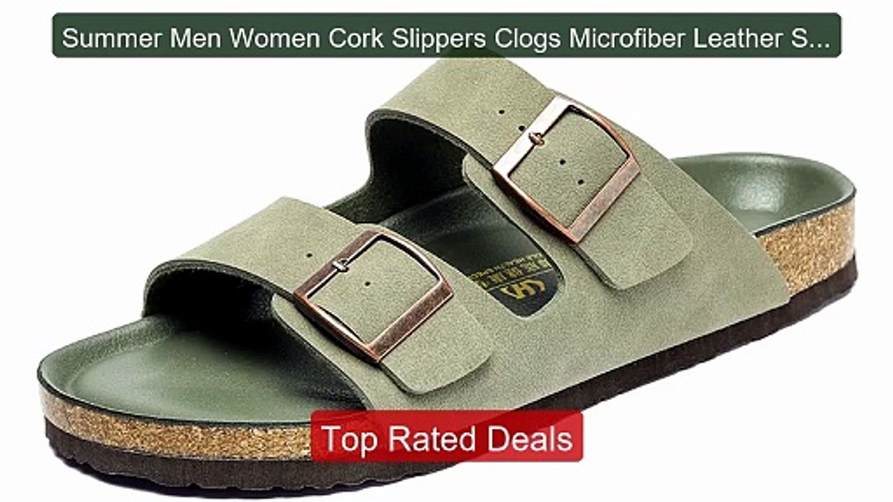 Summer Men Women Cork Slippers Clogs Microfiber...