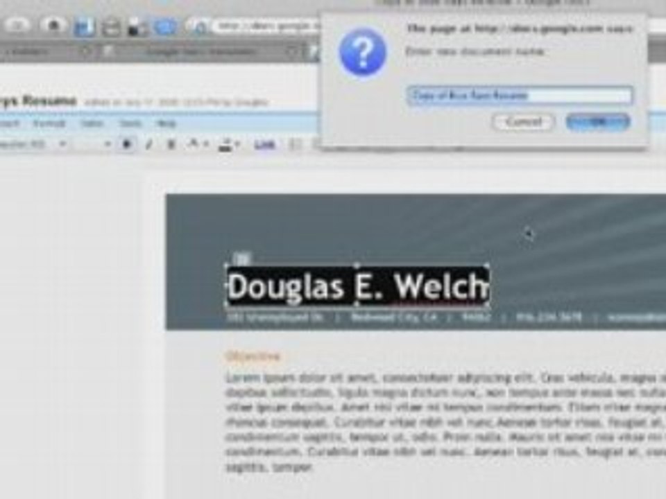 A Demo of Google Docs with templates