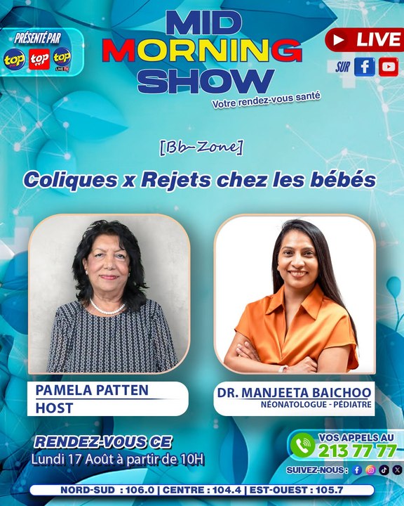 MID MORNING SHOW [Bb-Zone] Pamela Patten reçoit Dr_0. Manjeeta Baichoo Néonatologue - Pédiatre