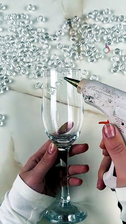 Blinged out wine glass 💎
