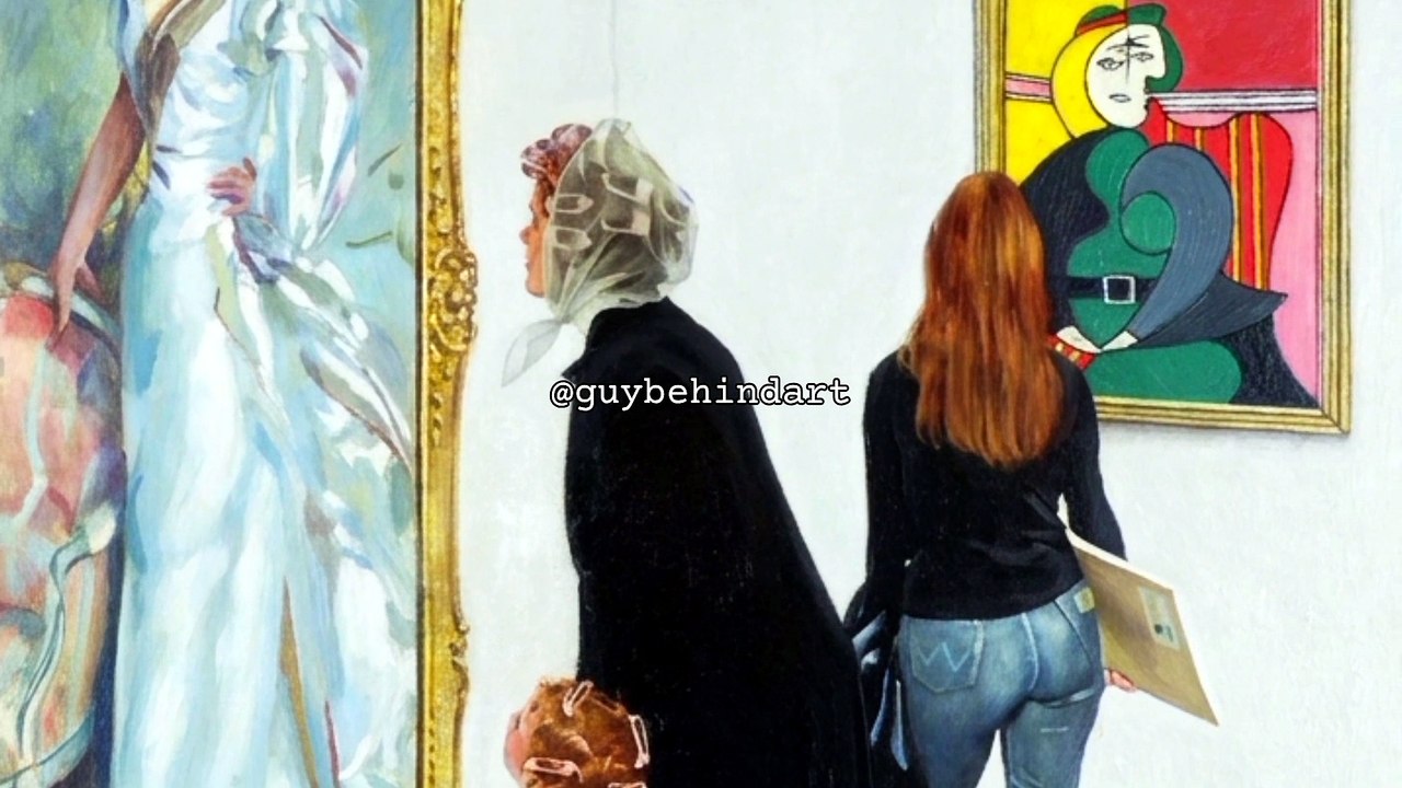Norman Rockwell (1894-1978) Picasso vs Sargent (1966) #painting