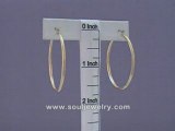 14K Solid Yellow/White Gold Classic Hoop Earrings 1 1/2 Inch