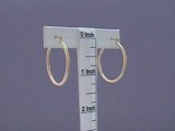 14K Solid Yellow/White Gold Classic Hoop Earrings 1 1/8 Inch