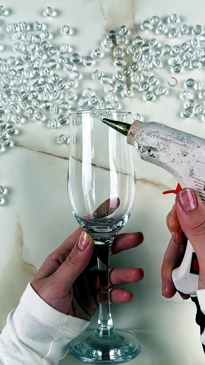 Blinged out wine glass 💎