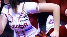 Ha Ji-won Cheerleader Cute Interaction with Mascot + Cheerleader EP 222
