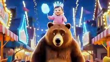 Baby and bear friendship 😻😻