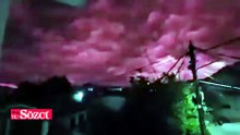 Kolombiya'da depremin ardından gökyüzünde gizemli kızıllık