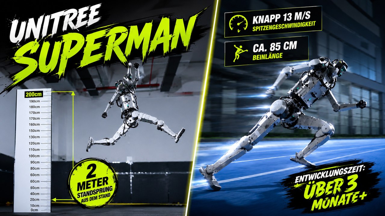 Unitree Superman: Roboter mit 45,6 km/h und 2-Meter-Sprung