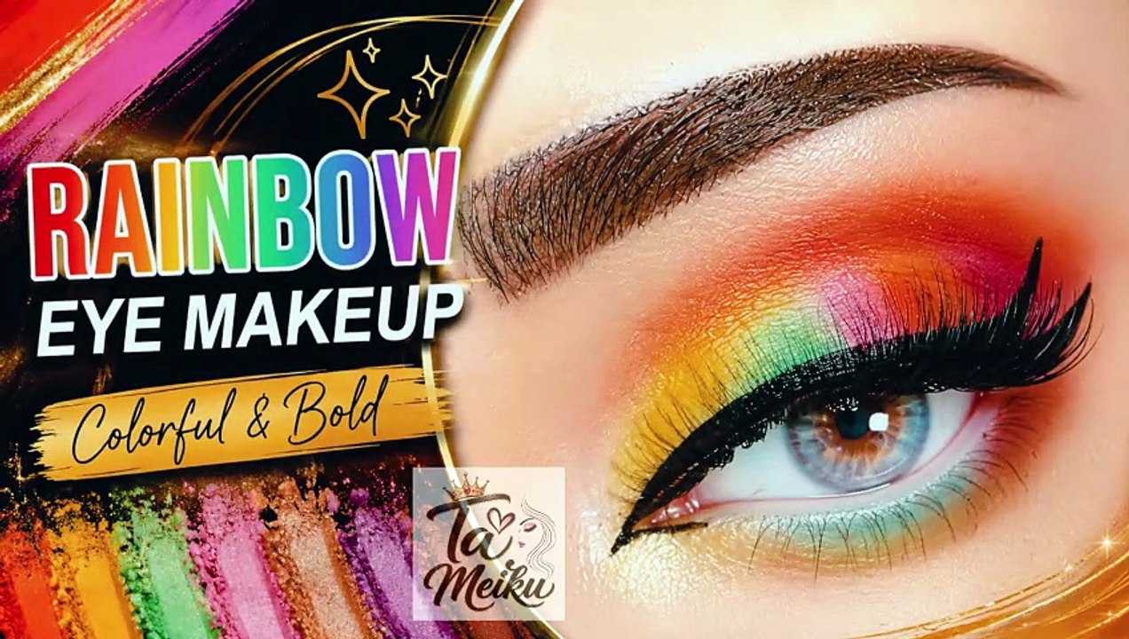 Rainbow eye makeup