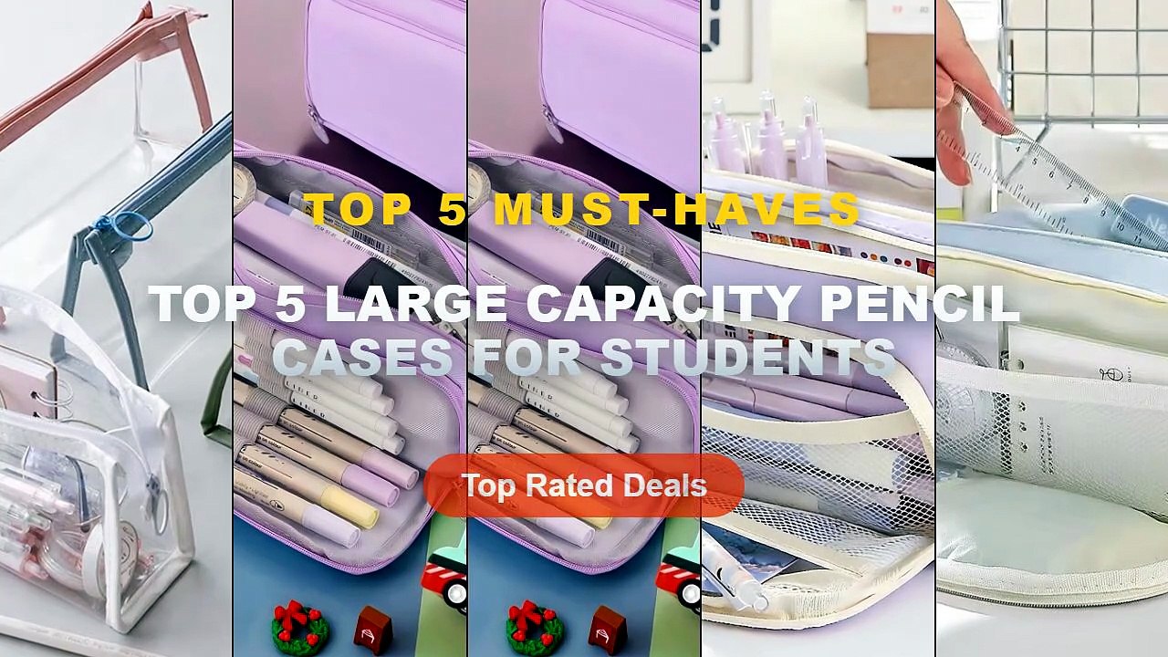 Cheap & Best Top 5 Large Capacity Pencil Cases For Students Unboxing & Review - Pencil Case Large Capacity Multi section...