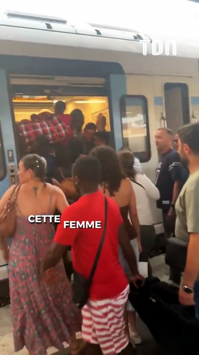 Cette femme enfonce sa poussette avec son bébé dans un RER bondé