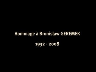 Hommage à Bronislaw Geremek 15 juillet 2008 - Bruxelles