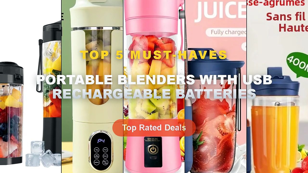 Portable Blenders With USB Rechargeable Batteries: Top 5 Best Sellers - 6 Color 400ml Portable USB Blender Electric Trav...