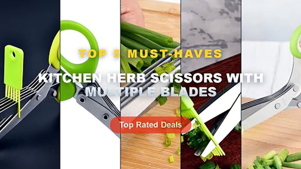 Why Everyone Is Buying Kitchen Herb Scissors With Multiple Blades - Herb Scissors Stainless Steel 5 Blade Kitchen Shears...