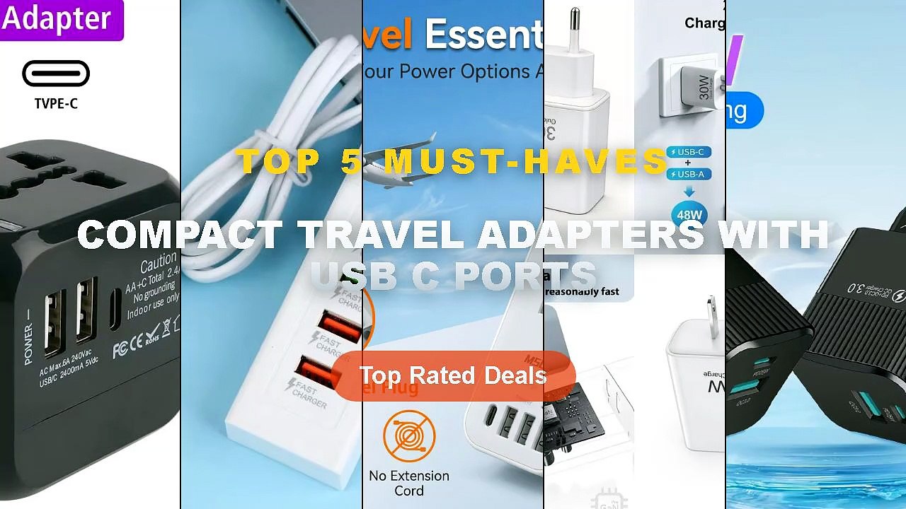Cheap & Best Compact Travel Adapters With USB C...