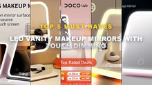 Best LED Vanity Makeup Mirrors With Touch Dimming on AliExpress | Review - Makeup Mirror USB Rechargeable Portable Compa...