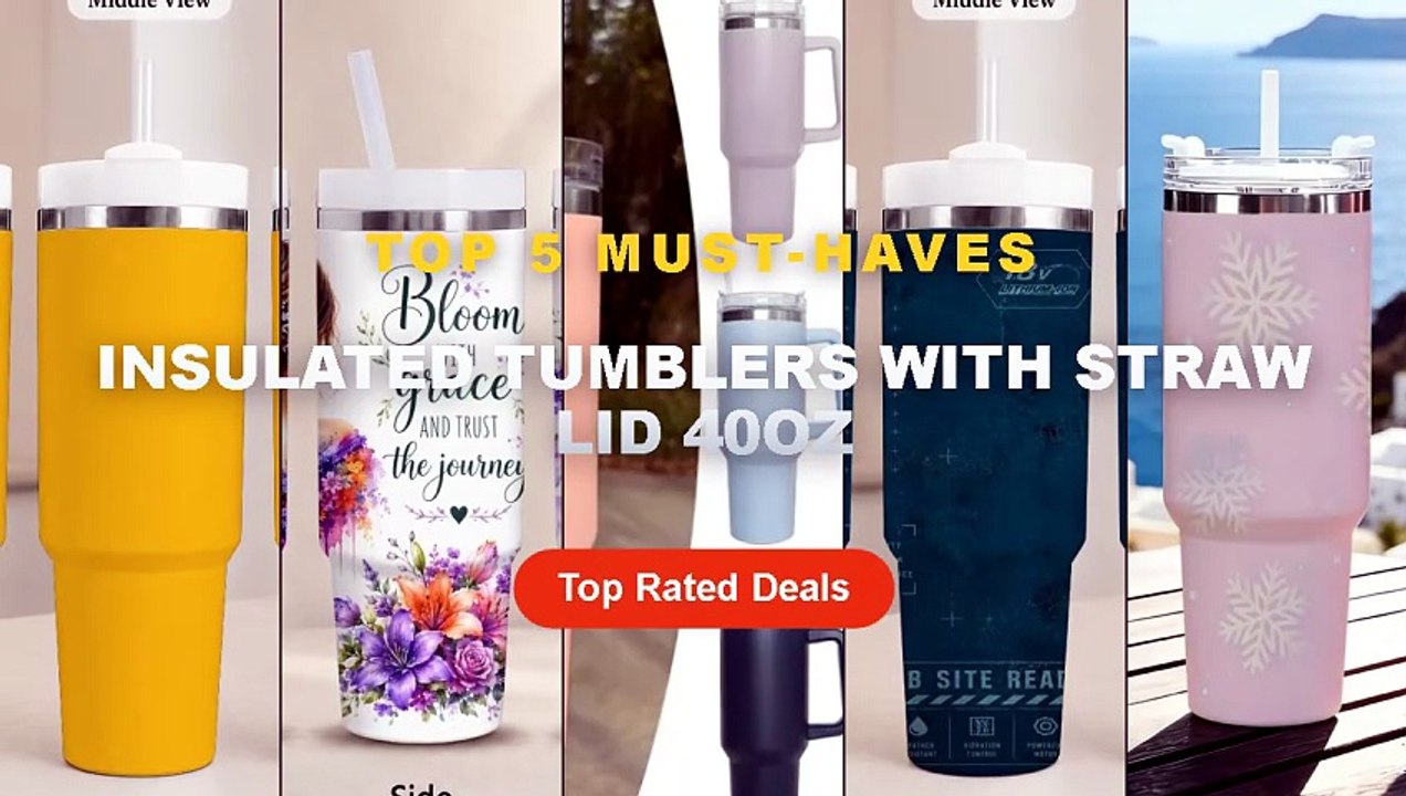 Top 5 Best Insulated Tumblers With Straw Lid 40oz (Must Have!) - 40oz Pink Snowflake Print Stainless Steel Tumbler With ...